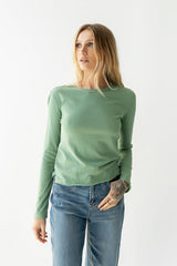 Janie Knit Top In Green - Final Sale