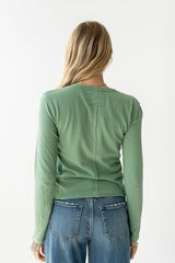 Janie Knit Top In Green - Final Sale