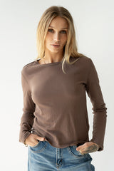 Janie Knit Top in Brown - FINAL SALE