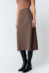 Miley Midi Skirt In Brown - Final Sale