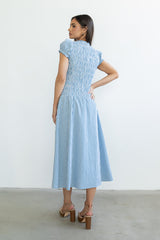 Opal Gingham Maxi Dress In Blue