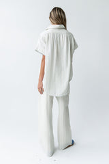 Belen Striped Wide Leg Pants In Denim Blue - Final Sale