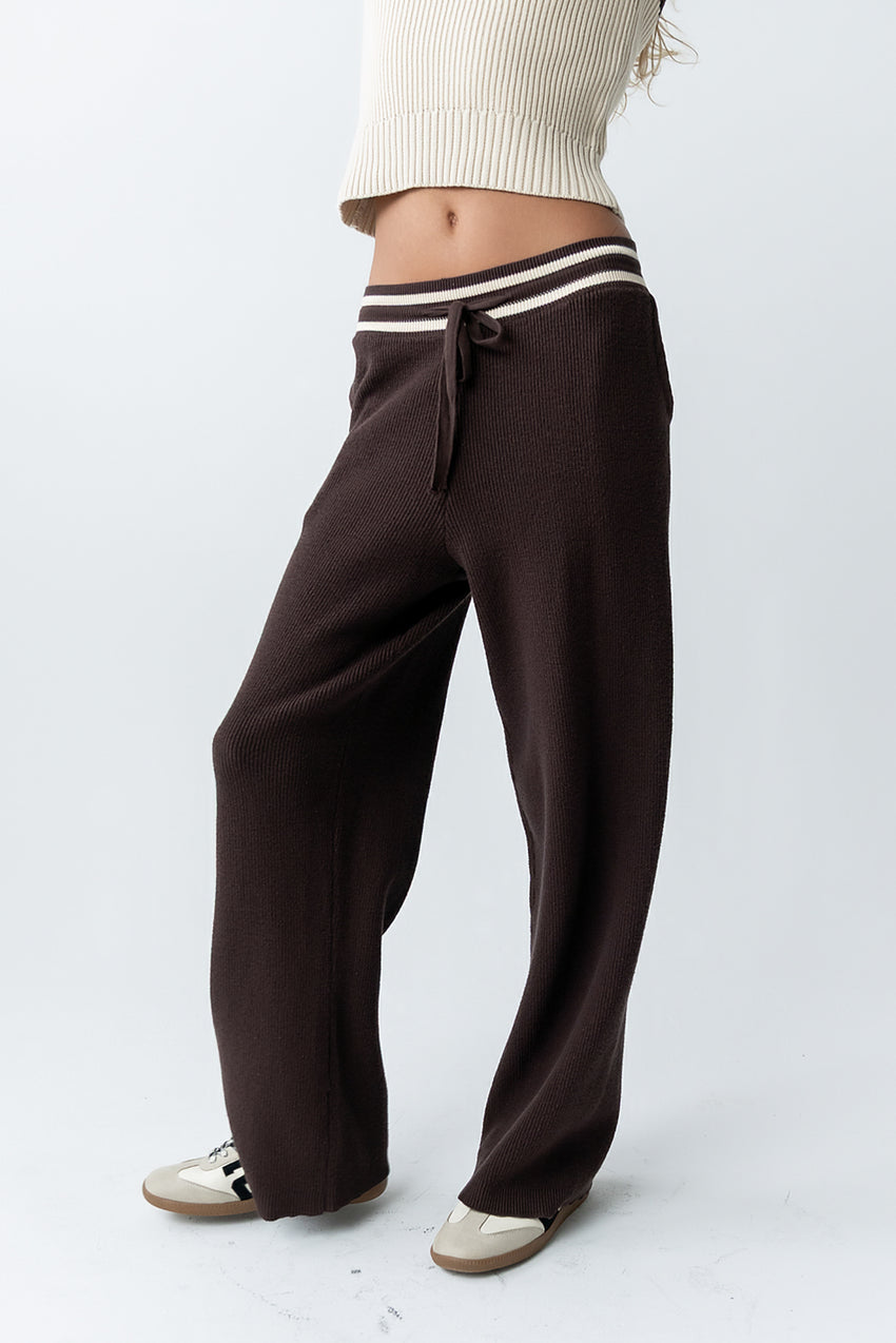 Brea Striped Pants In Brown - Final Sale