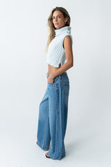 Timothy Sleeveless Sweater In Blue - Final Sale