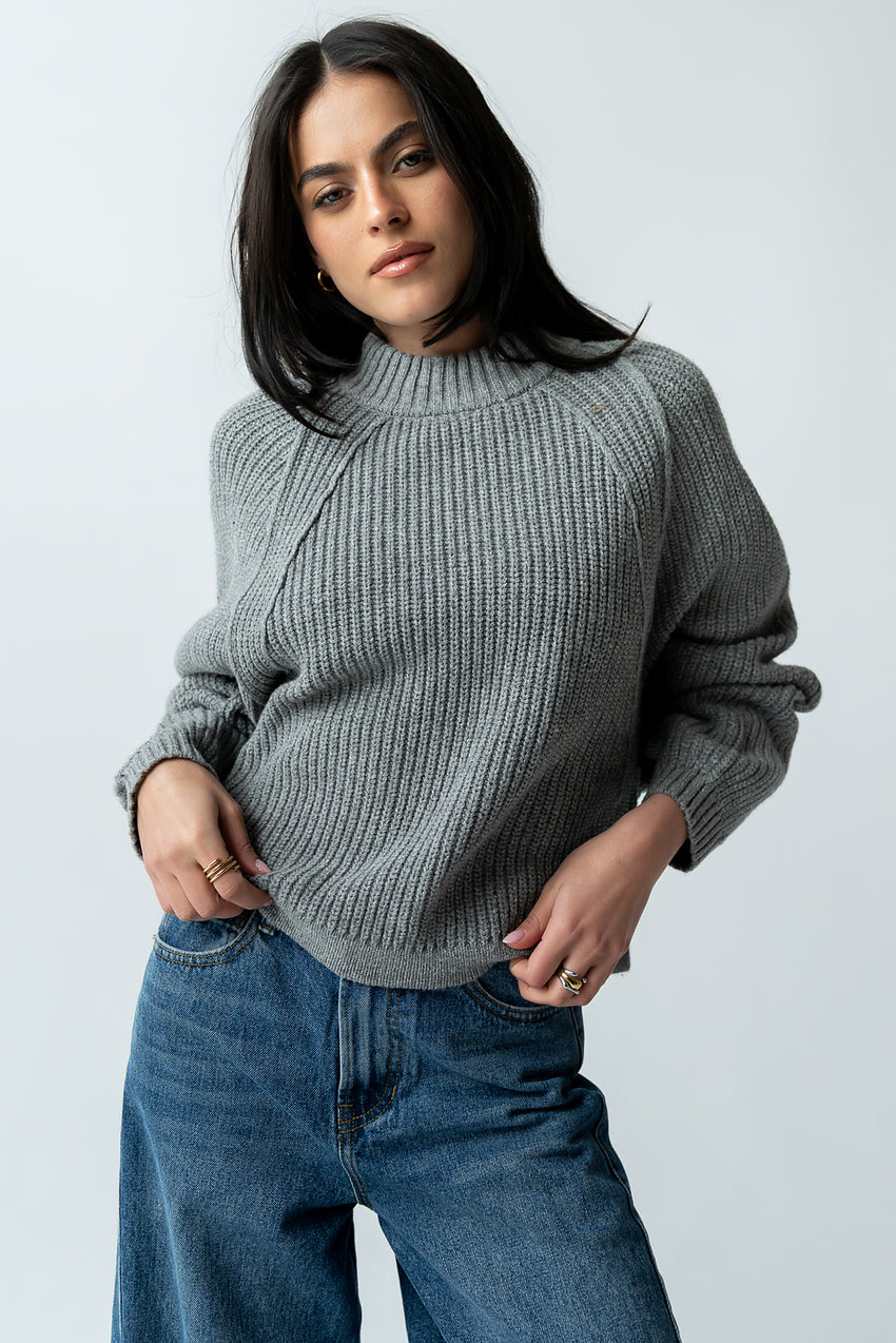 Shayla Knit Sweater In Grey - Final Sale