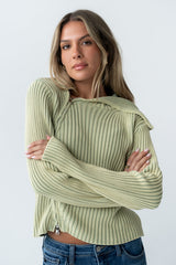 Beth Knit Jacket In Green - Final Sale