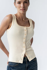Apollo Knit Tank Top in Beige - FINAL SALE
