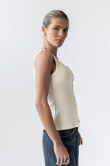 Apollo Knit Tank Top In Beige - Final Sale
