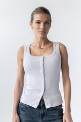 Apollo Knit Tank Top In Light Blue - Final Sale