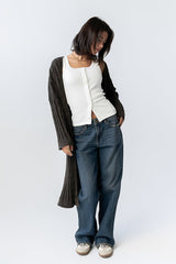 Eve Ribbed Duster in Olive - FINAL SALE