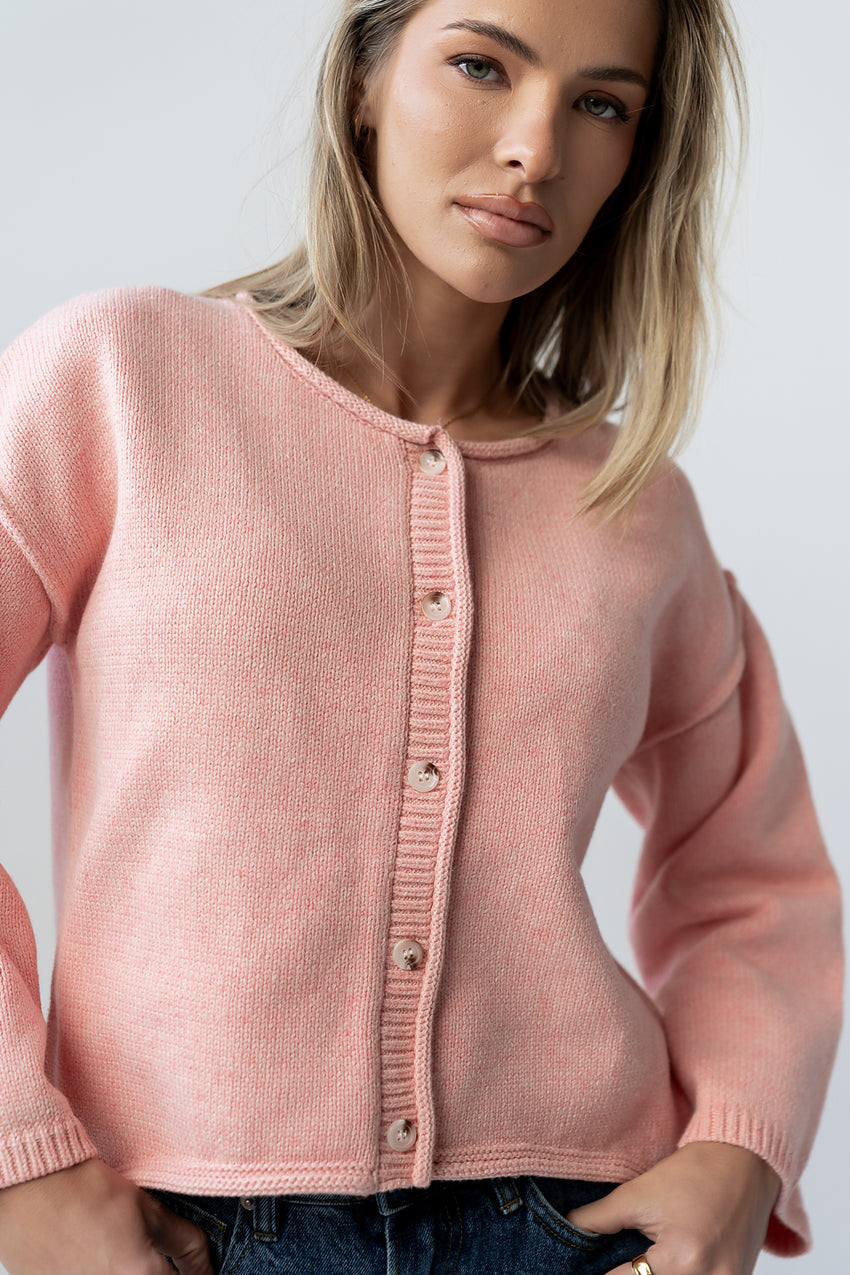 Carlie Knit Cardigan in Pink - FINAL SALE