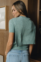 Cierra Tie Sweater In Blue - Final Sale