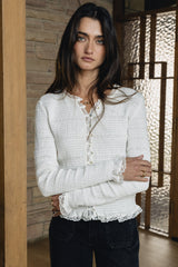 Warren Smocked Blouse In Ivory - Final Sale