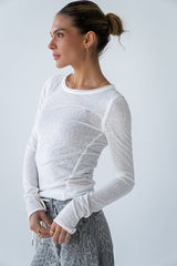 Mason Sheer Top In White - Final Sale