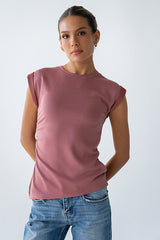 Johny Asymmetrical Top in Marsala - FINAL SALE