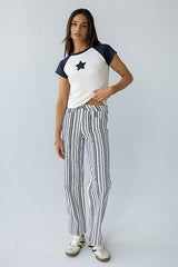 Skyla Contrast Star Top In Ivory - Final Sale