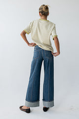 Jenna Striped Top In Green