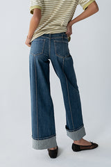 Parker Cuffed Wide Leg Jeans - Final Sale
