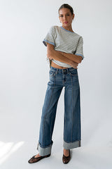 Parker Cuffed Wide Leg Jeans - Final Sale