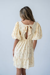 Lizzy Floral Mini Dress In Yellow - Final Sale