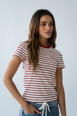 Ashtyn Striped Top in Red - FINAL SALE