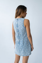 Elizabeth Floral Denim Mini Dress - Final Sale