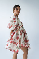 Tamlyn Floral Mini Dress In Red - Final Sale