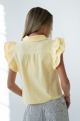Henry Embroidered Blouse In Yellow - Final Sale