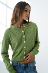 Kareena Knit Cardigan In Green