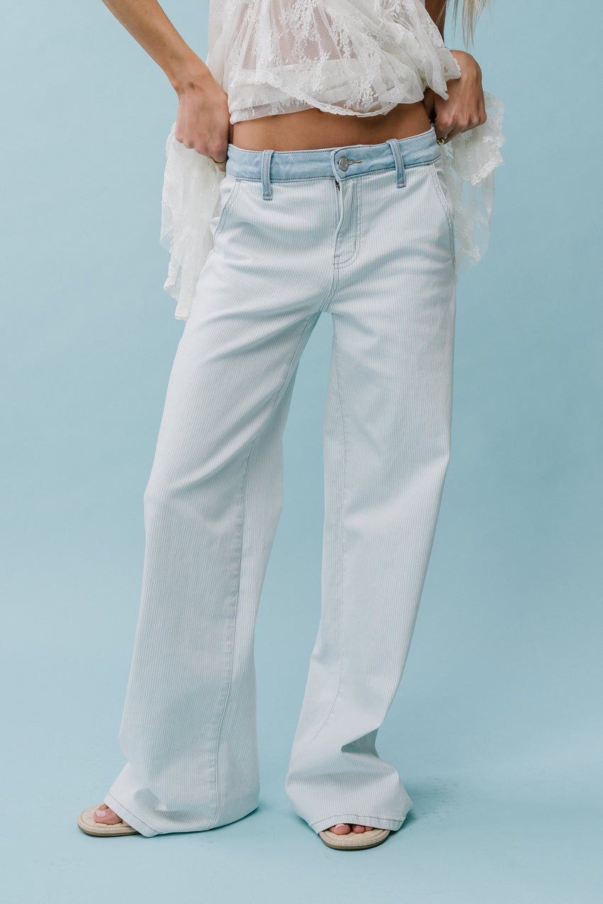 Kendall Striped Wide Leg Jeans - FINAL SALE