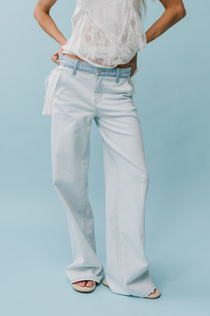 Kendall Striped Wide Leg Jeans - Final Sale