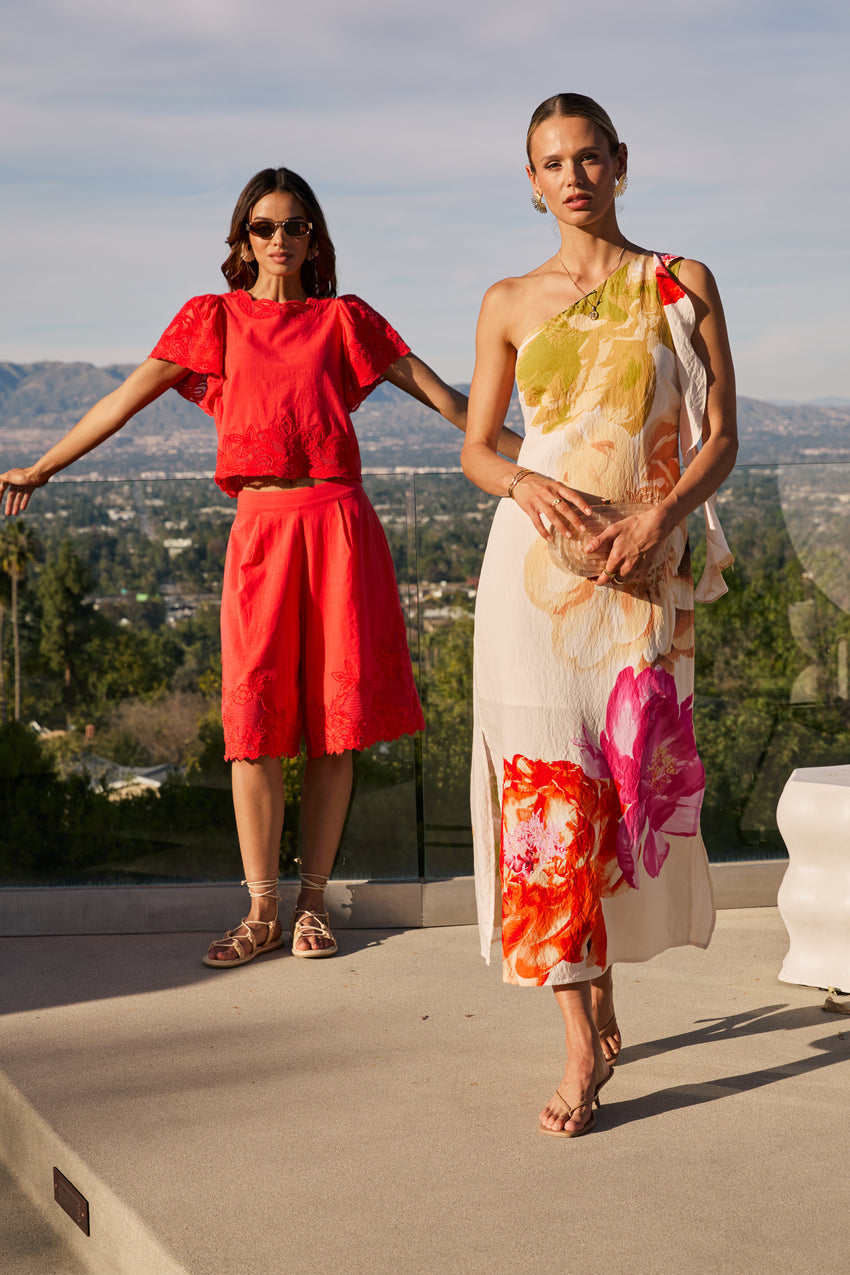 Erica Asymmetrical Floral Maxi Dress - Final Sale