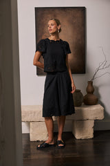 Molly Embroidered Shorts In Black - Final Sale