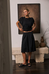 Molly Embroidered Shorts In Black - Final Sale