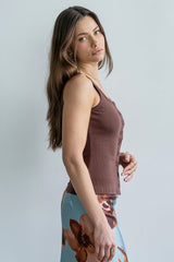 Apollo Knit Tank Top In Brown - Final Sale