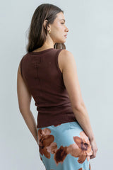 Apollo Knit Tank Top In Brown - Final Sale