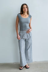 Ace Ribbed Top In Heather Grey - Final Sale