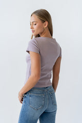 Martha Boatneck Top In Lavender - Final Sale