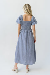 Renley Plaid Midi Dress In Navy