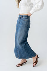 Megan Striped Denim Skirt - Final Sale