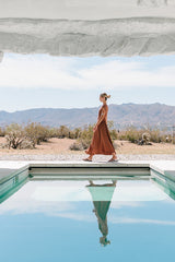 Nora Midi Dress In Terracotta - Final Sale