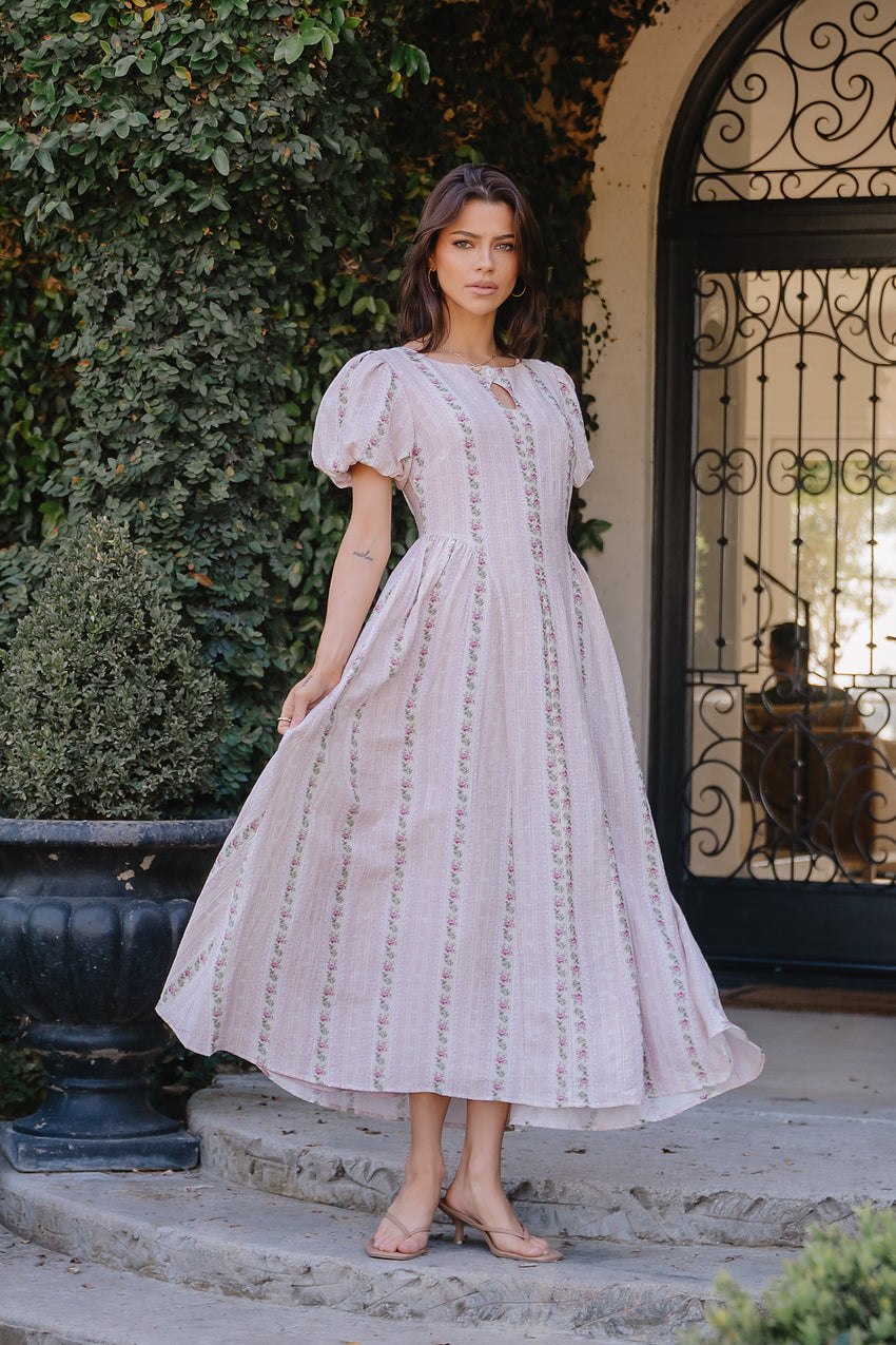 Baylor Floral Maxi Dress In Pink