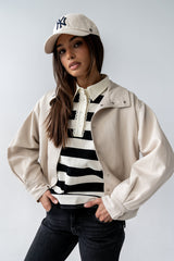 Hamlin Striped Top In Black