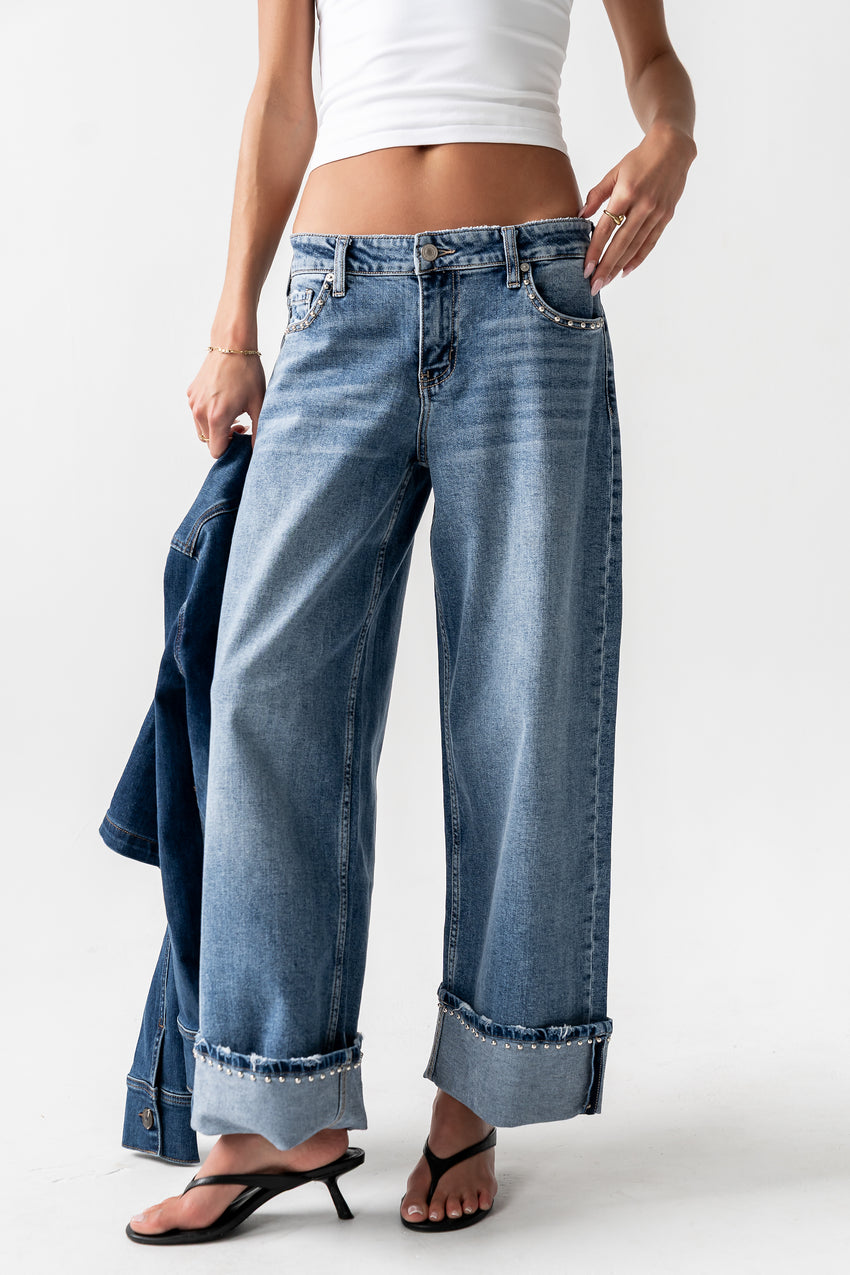 Rika Studded Wide Leg Jeans - FINAL SALE
