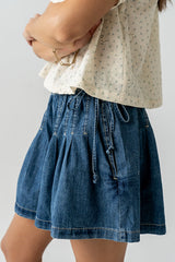 Reika Pleated Denim Shorts - Final Sale