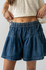 Reika Pleated Denim Shorts - Final Sale