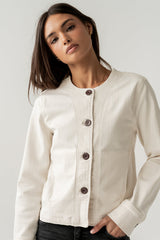 Cozette Barrel Jacket In Off White - Final Sale