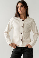 Cozette Barrel Jacket in Off White - FINAL SALE