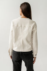 Cozette Barrel Jacket In Off White - Final Sale