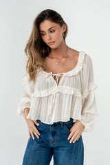 Mina Sheer Blouse - Final Sale